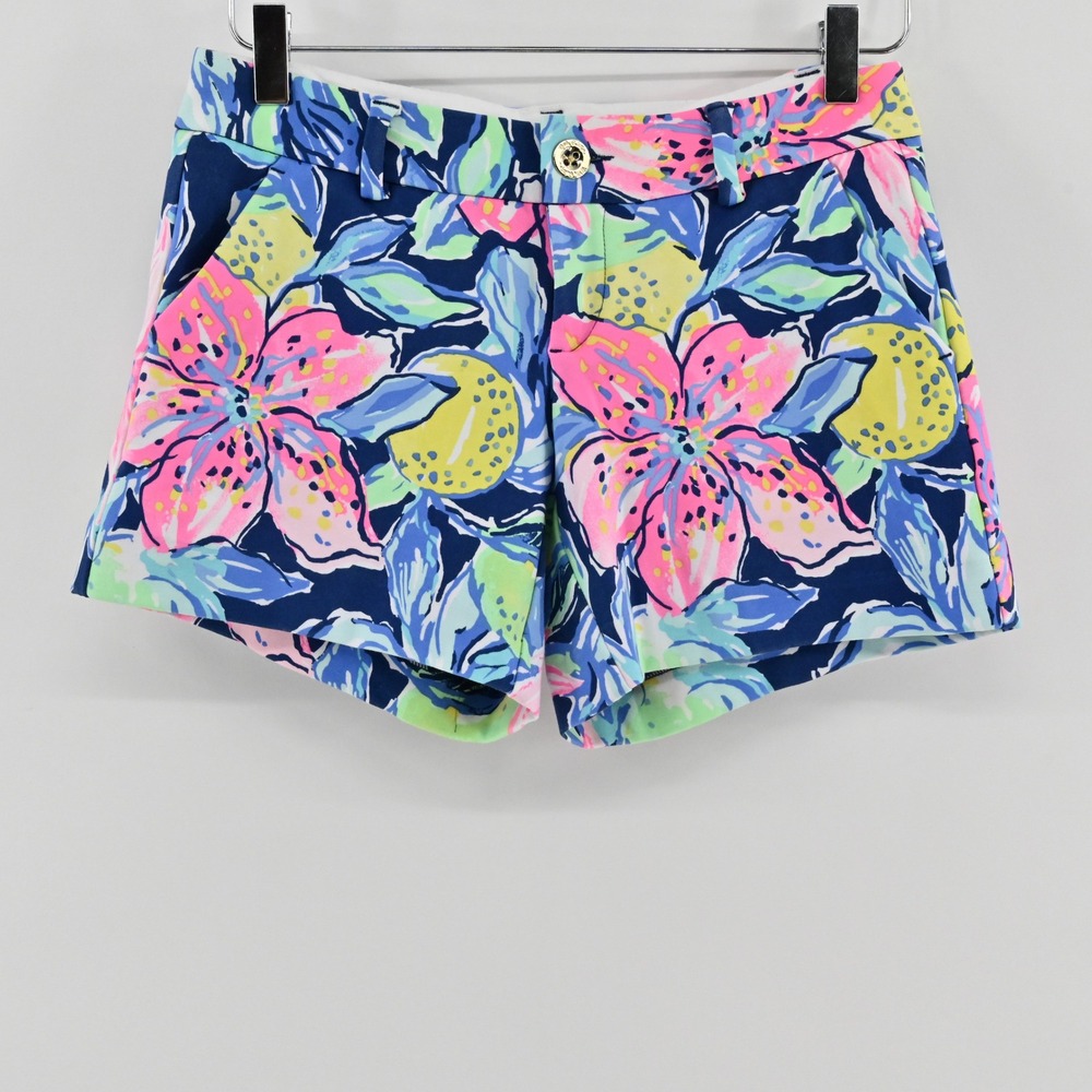 Lilly Pulitzer Callahan Stretch Shorts Womens Size 0 Nauti Navy Capri Soleil 5"